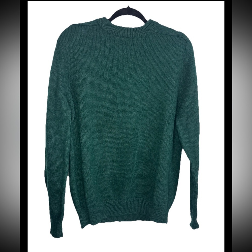 SADDLES Men’s VINTAGE 100% Wool Pullover IRISH GREEN Sweater Sz L